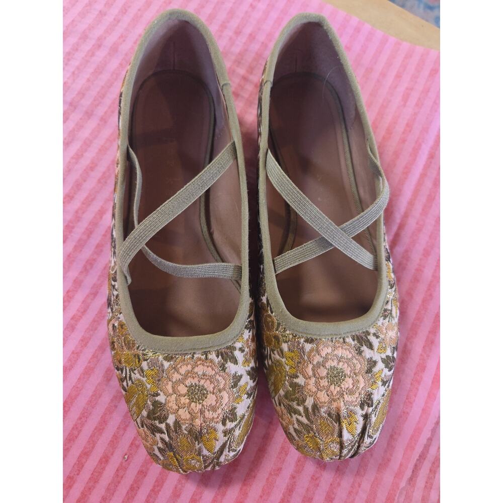 Copper Key Jacquard Flats Ballet Size 7 Tapestry Designed Angelena Lima - Picture 2 of 14